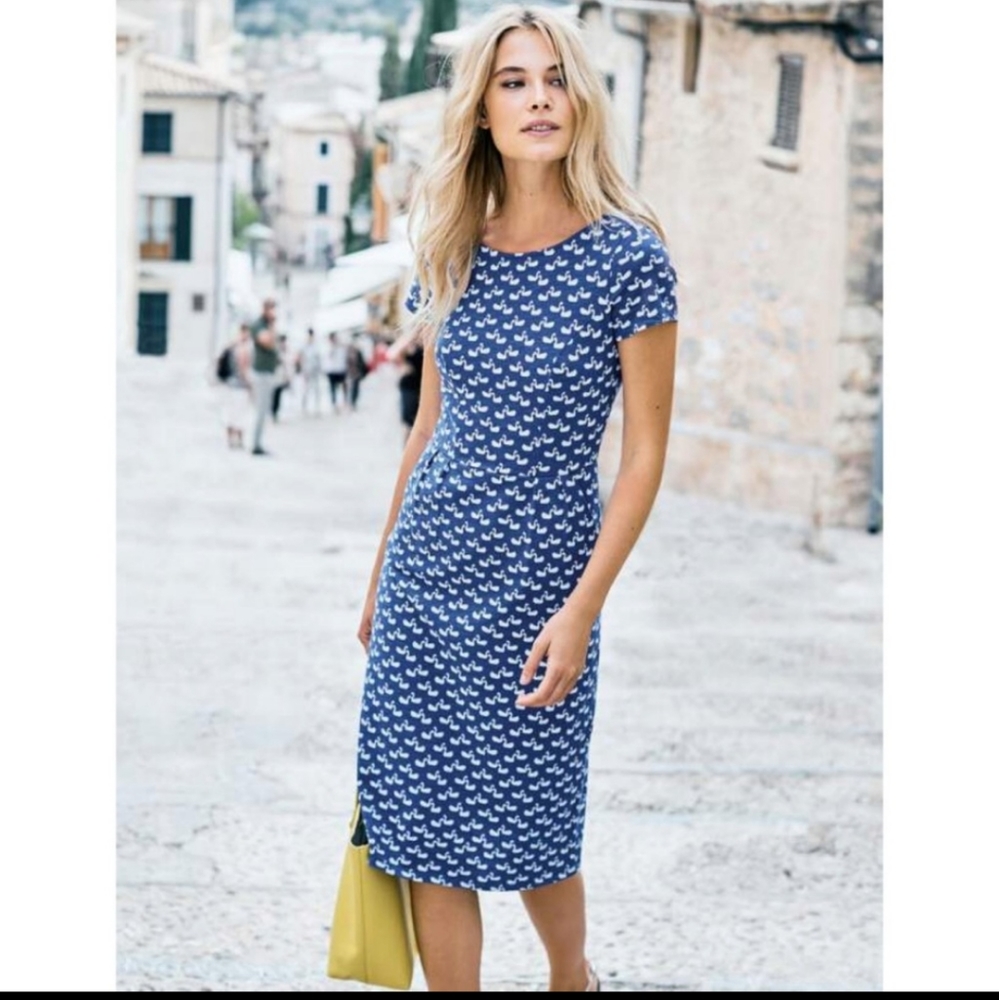 Boden Swan Dress with Pockets - Size 14 - LIKE NEW